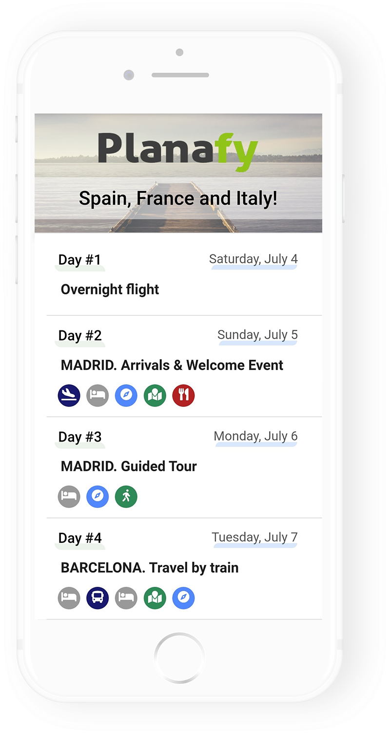 app itinerary